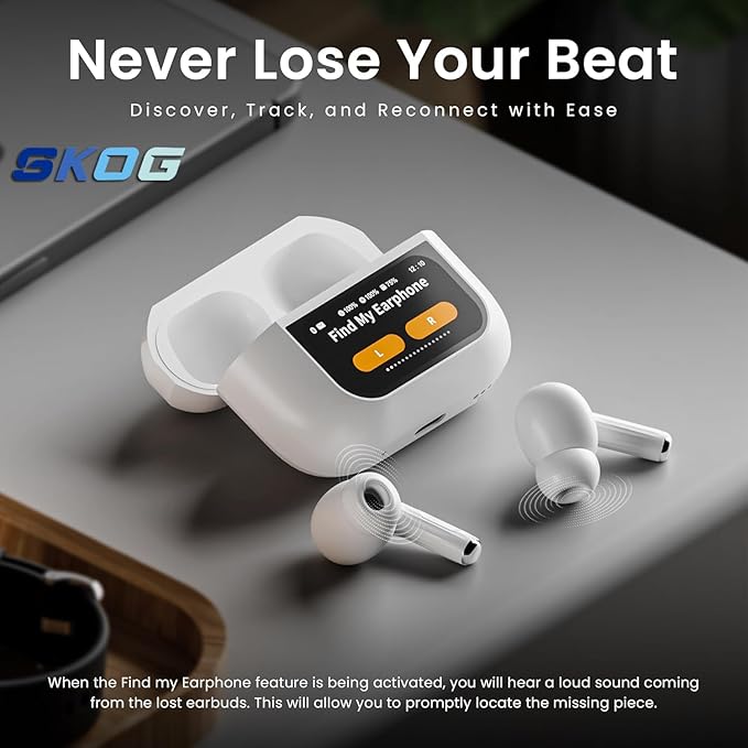 Smart Wireless Earbuds with LCD Touch Screen