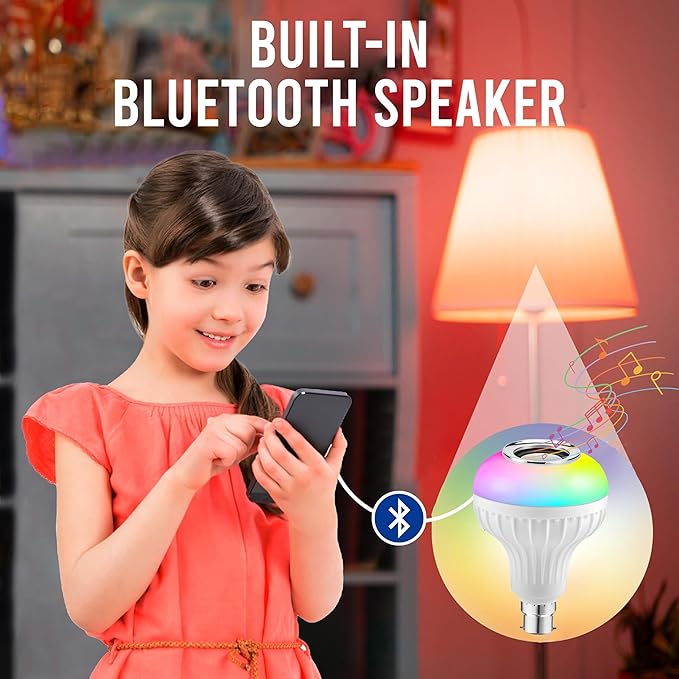 Colour Changing LED Bulb with Bluetooth Speaker & Remote